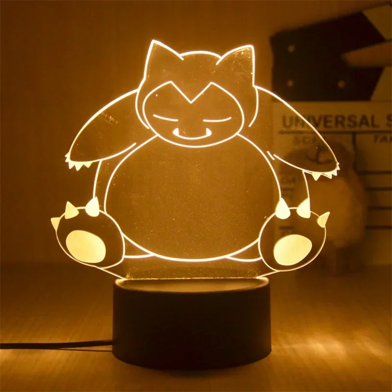 Lampka nocna 3D Pokemon Pikachu Lampka nocna Świecące zabawki dla dzieci Pokemon Figurki anime Dekoracja sypialni Xmas Zabawki dla dzieci Prezent