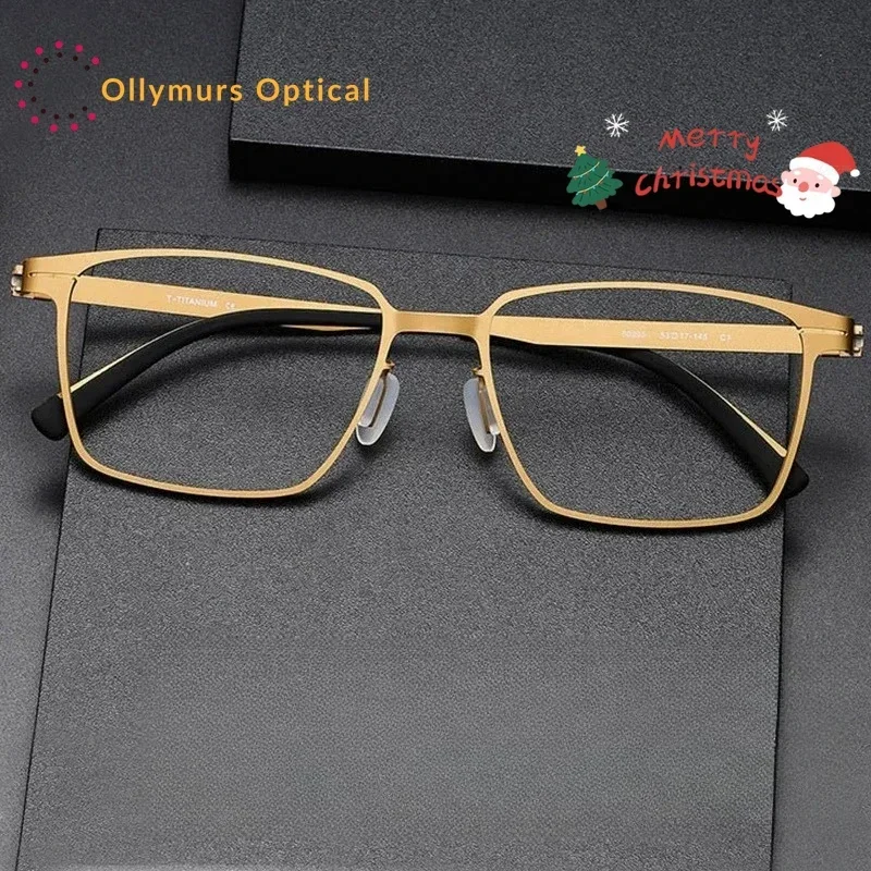

Высококачественные титановые квадратные оправы для очков Ollymurs, мужские оправы для очков с диоптриями, оправы для очков от близорукости