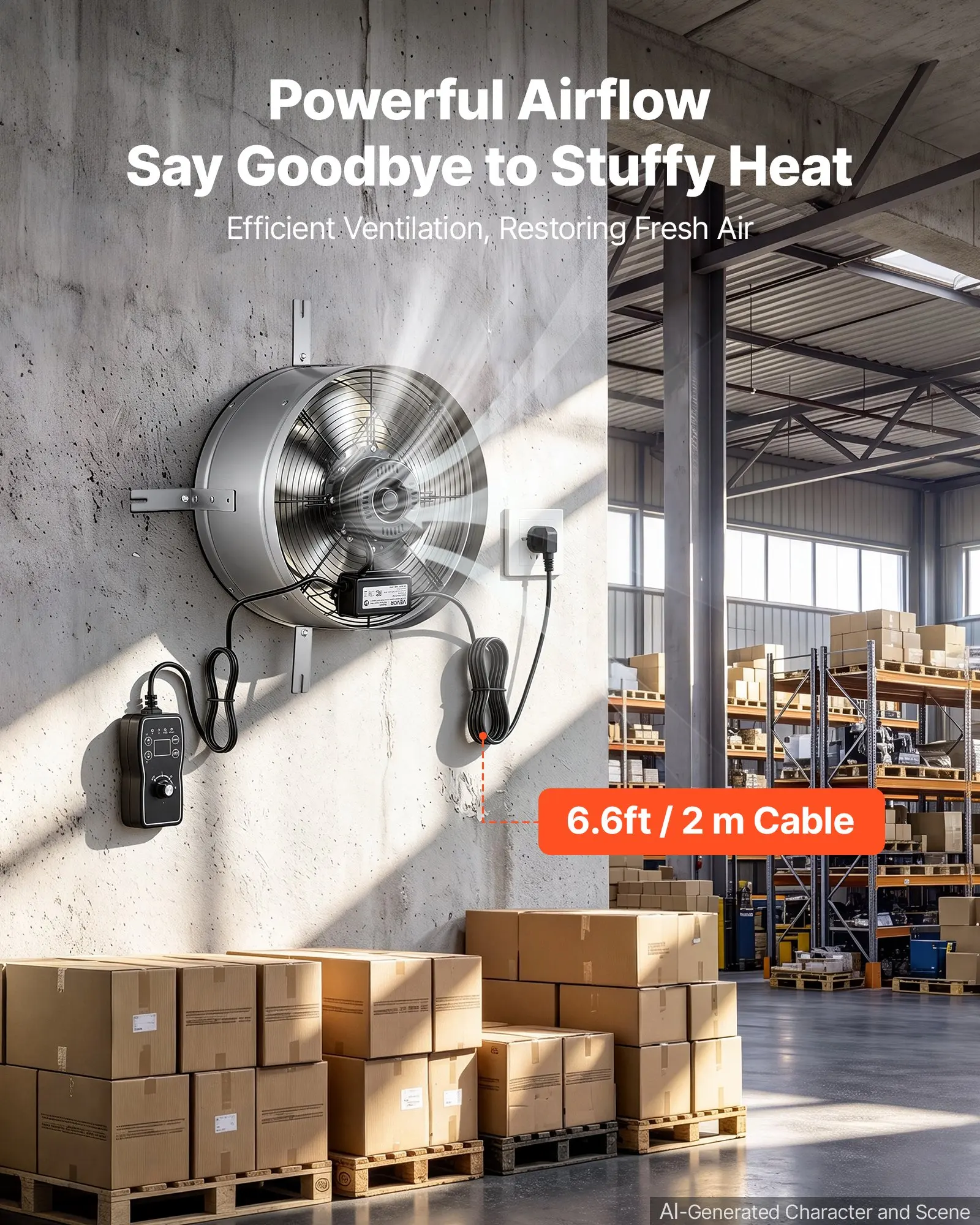 Gable Mount Fan, 15 in Gable Attic Vent Exhaust Fan with Thermostat, 1300 CFM Cooling and Ventilation for Home, Garage, Warehouses, Workshops, Carbon Steel Housing with Mounting Bracket, Silver