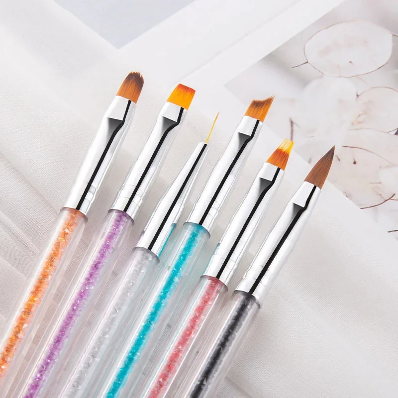 6PCS UV Gel Nail Brush Liner DIY Painting Pen Manicure Acrylic Drawing Brush for Nail Art Design Nails Tip Display Painting Tool