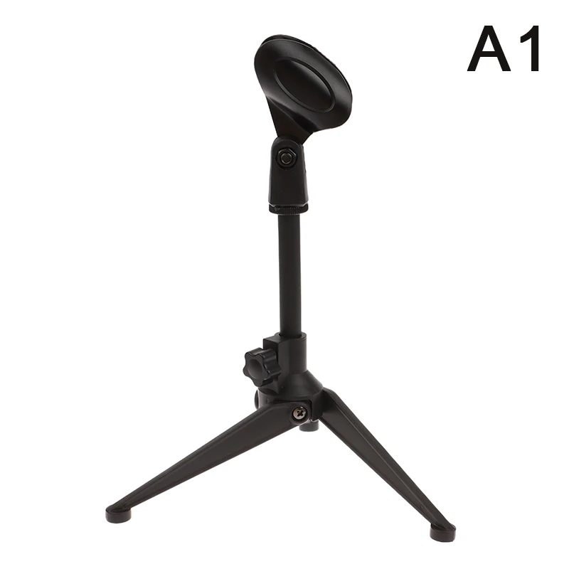 Adjustable Desktop Microphone Stand - Mini Portable Tripod with Mic Clip Holder | Lightweight for Live Streaming & Podcasts