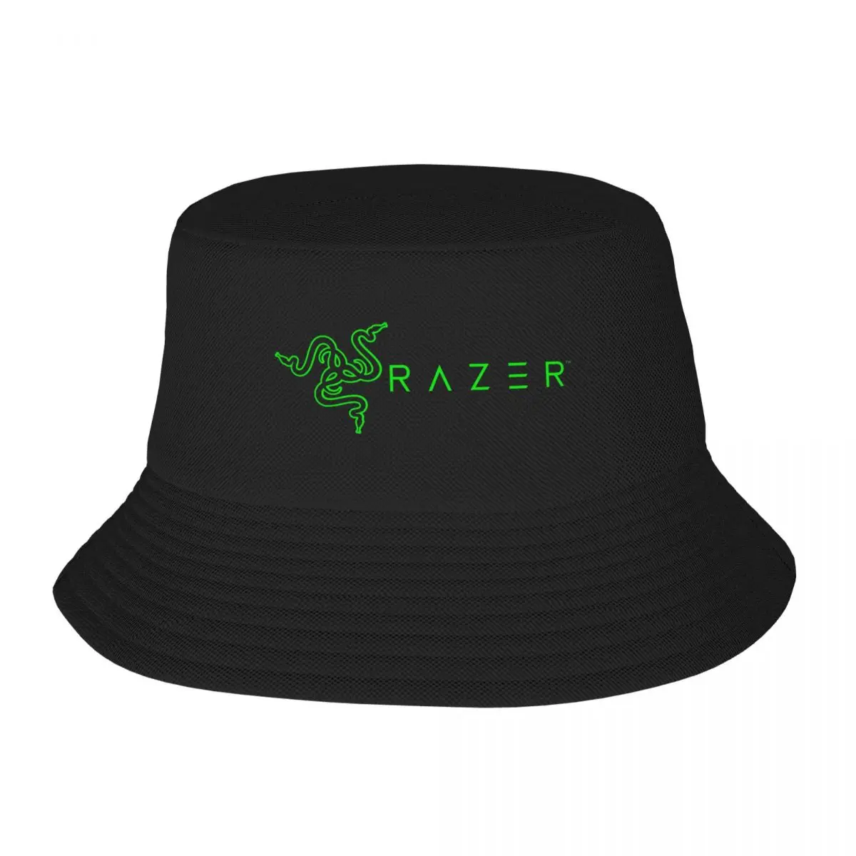 LAPTOP - RAZER LOGO Bucket Hat Summer Basin Cap Hip Hop Fishing Fisherman Hat Retro Pattern Packable Sun Protection