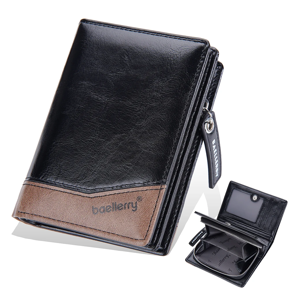 1 Stück/Baellerry Herren-Geldbörse aus Kunstleder, große Kapazität, viele Kartenfächer, Reißverschluss, 80 % Rabatt, mit Ausweisfach und Münzfach, ideales Geschenk für Männer. – Detail 8