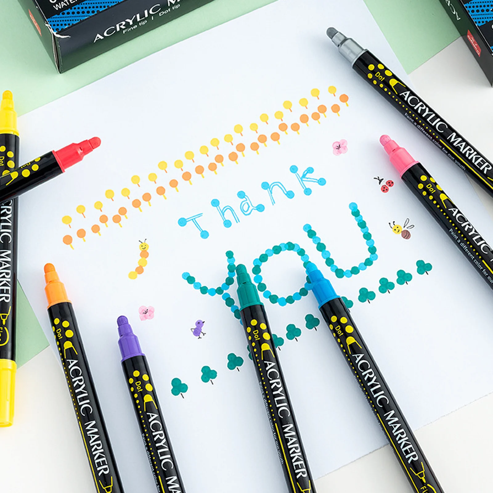 

12Pcs Marker Pens Multi-Function Portable Paint Pens Smooth Writing Drawing Supplies Portable Paint Markers Draw Accessory