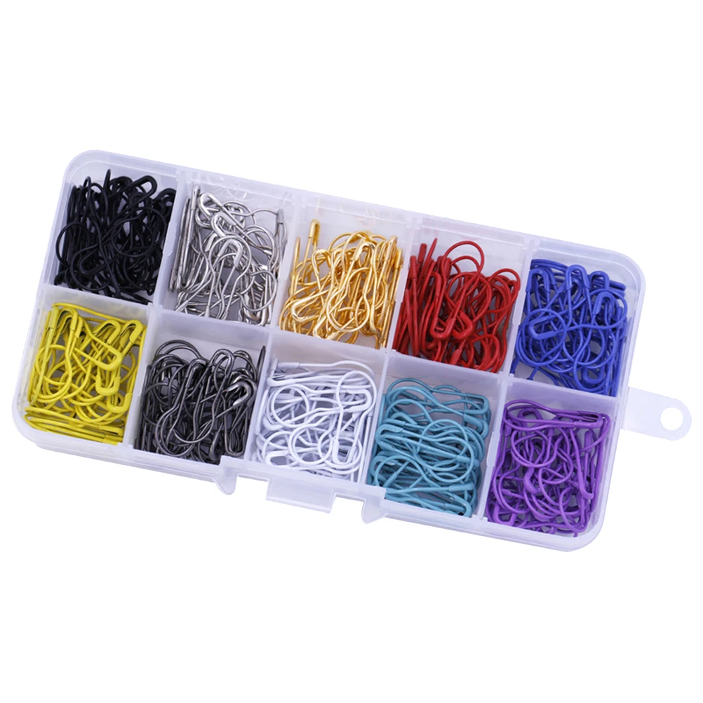

300pcs Metal Gourd Bulb Safety Assorted Color for DIY Craft Making and Clothing Knitting Stitch Marker (10 Colors, Styl