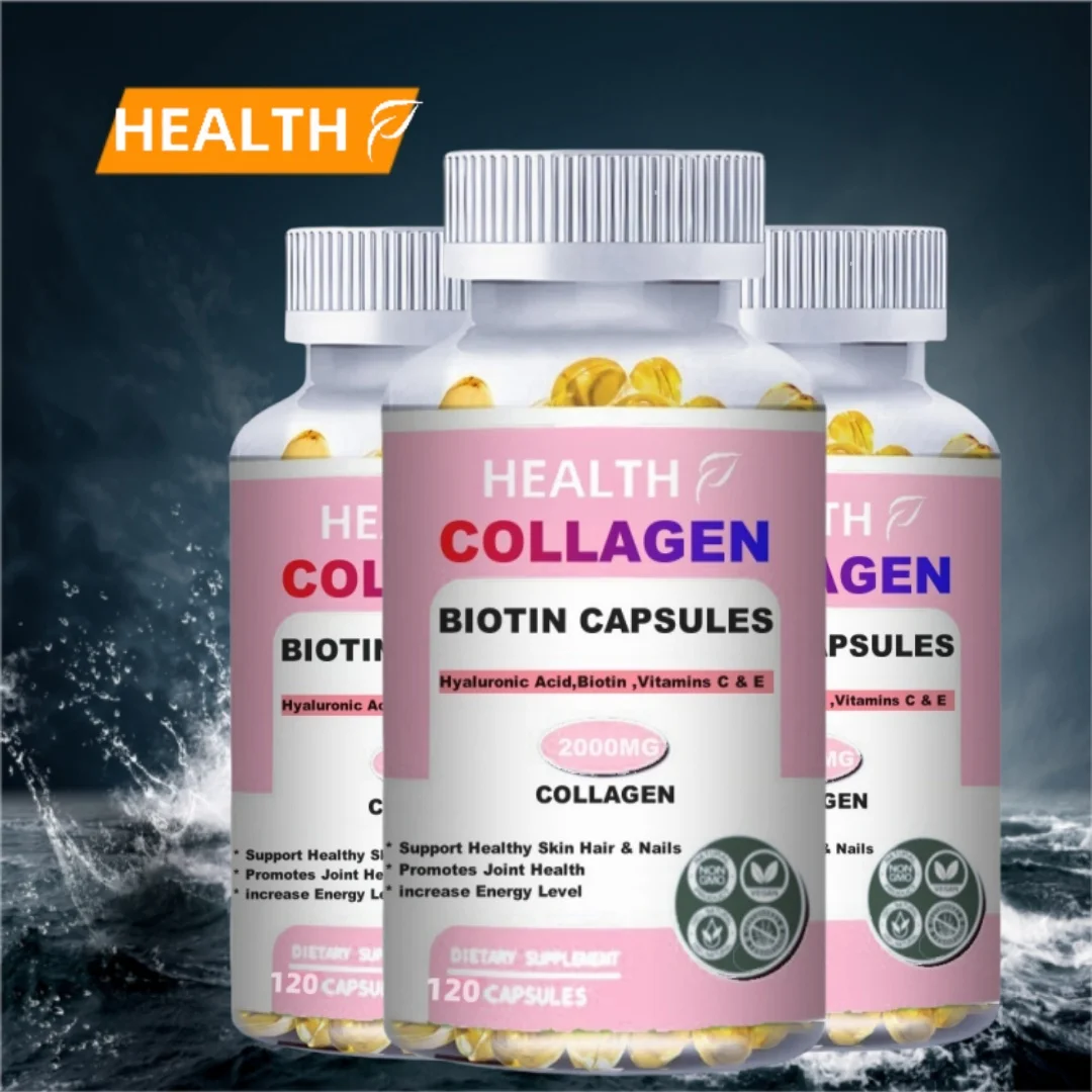 HEALTH Collagen 2000mg with Biotin 2500mcg Protein 3g Hyaluronic Acid Vitamin C Healthy Formula Dietary Supplement Gluten Free