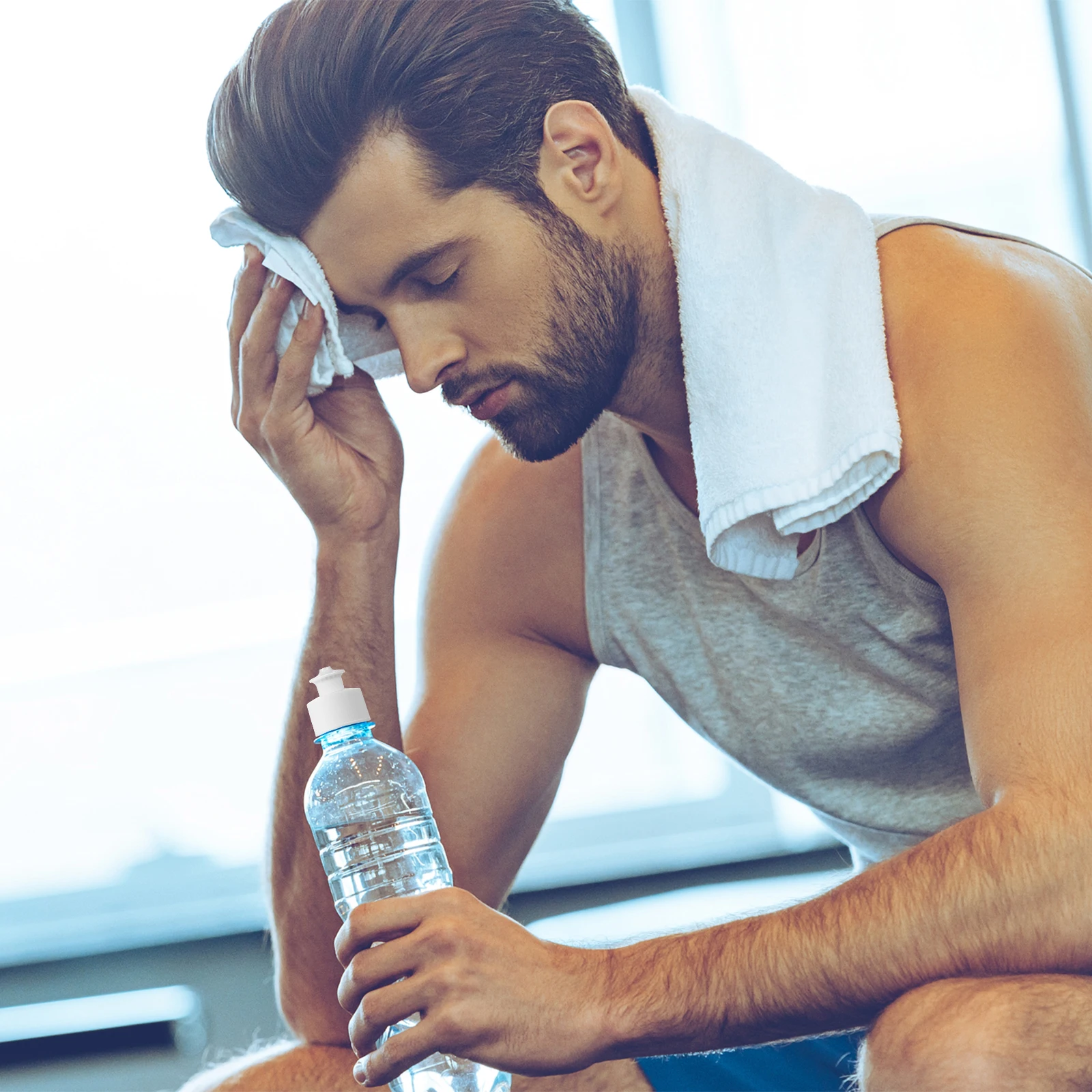 

30 Pcs Water Lids Reusable Sports Push Pull Caps Leak Proof Plastic Bottle Reusable Bottle Lids Covers Accessories