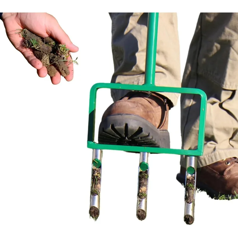 

Landzie Hollow Tine Lawn Aerator Tool - 42 Inch Core Aerator and Grass Aeration Tool Lawn Tools Stainless Steel Manual Lawn