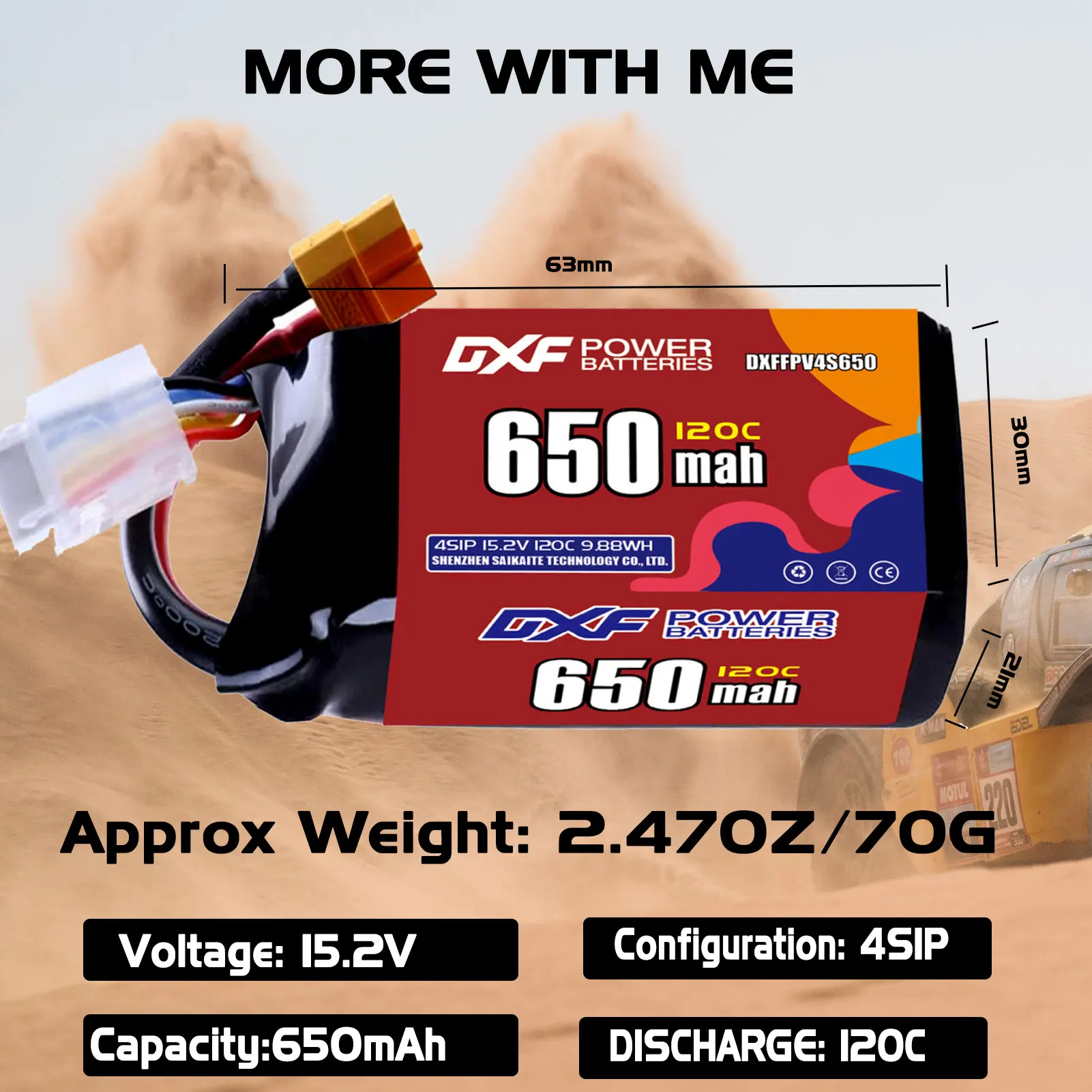 4S 14.8V DXF Lipo 120C 650mAh 850mAh 930mAh 1100mAh HV NV with XT30 XT60 JST Plug Airplane Helicopter Quadcopter FPV Drone