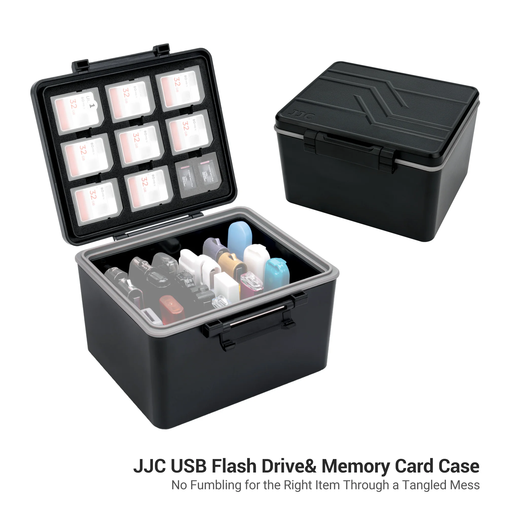 JJC USB Flash Drive Speicher Karte HDD Fall SD/Micro SD/TF Karte Box U Disk Reise Fall wasserdichte Speicher Karte Fall Halter Veranstalter