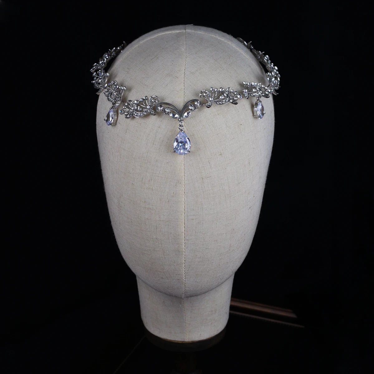 HP144 diadema nupcial de boda hecha a mano con diamantes de imitación de cristal para novias, tocado de princesa para dama de honor, Tiara para desfile y graduación para mujer