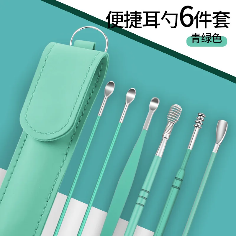 Ear Cleaner Wax Removal Tool, Ear Cleanser Spoon, Cuidados de saúde, Earpick Sticks, Earwax Remover, Cureta, Ear Pick Limpeza, 6pcs