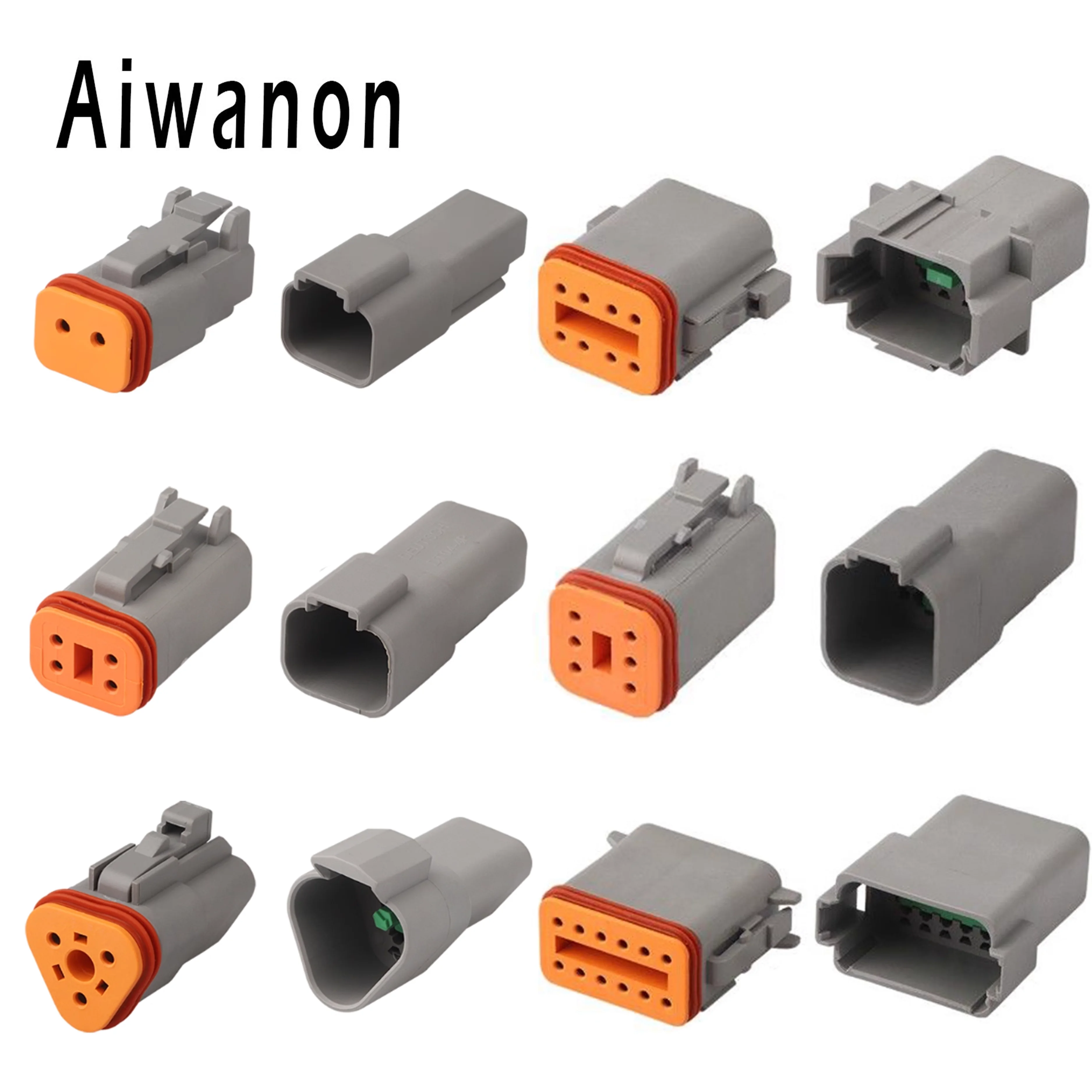 1 Set 2 3 4 6 8 12 Pin DT DT06-2S DT04-2P Car Electrical Cable Connectors Waterproof Female Male Wire Harness Plug Kit DT06-3S