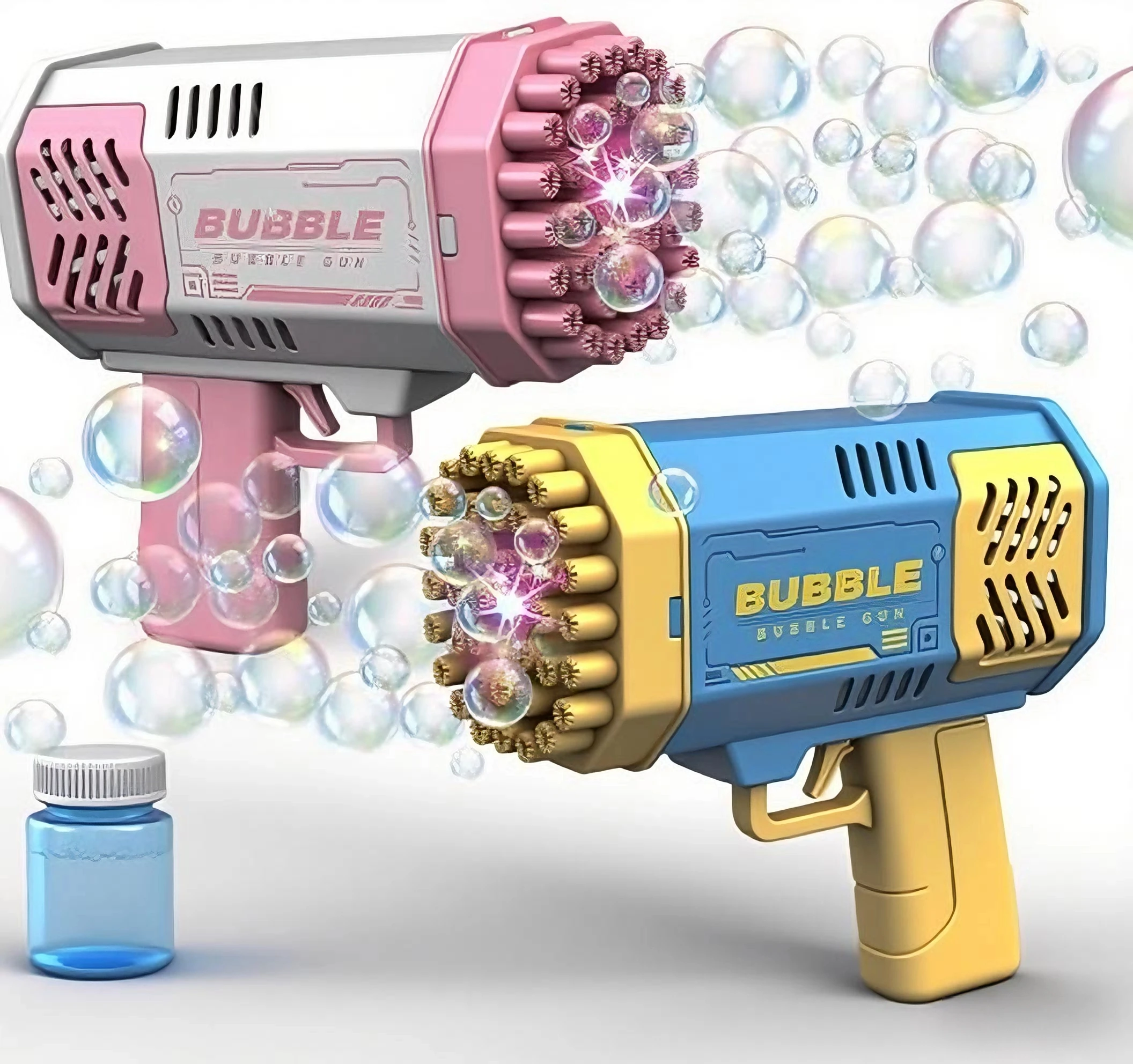 Rocket Launcher Handheld draagbaar elektrisch automatisch bubbelpistool LED-licht voor jongen en meisje, het perfecte feestspeelgoed voor buiten, cadeau