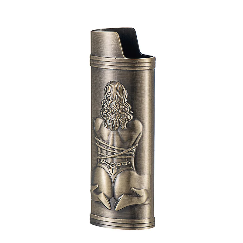 Image of Sexy Goddess Metal Armor BICJ6 Feuerzeugetui, 3D-Relief-Anti-Explosions-Design, ultraleichtes 38-g-Metallmaterial