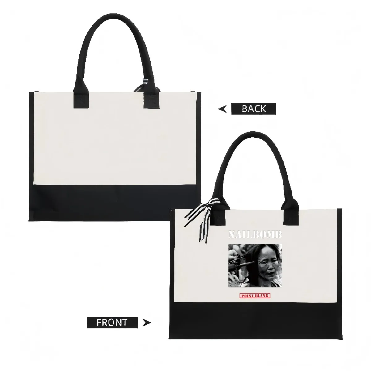 NAILBOMB 2026 وصول جديد موضة عملية واسعة قابلة لإعادة الاستخدام حمل حقيبة نمط طباعة 2 لهجة الثقيلة حقيبة كتف كبيرة ل Al