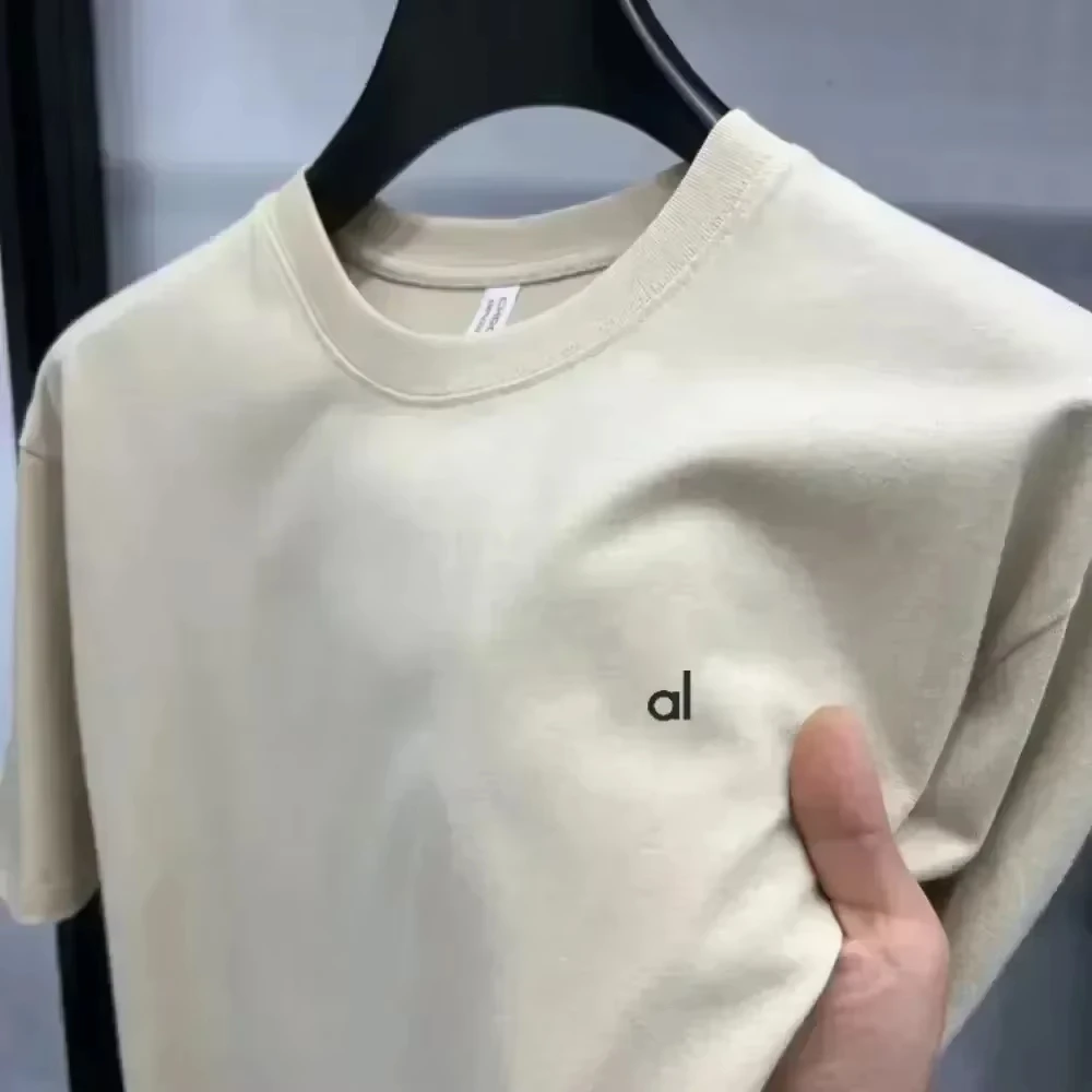 2025 Fashion Women T-shirt Brand Short Sleeve Alo Print Tshirt Clothing Tee Luxury Men T Shirt Print Y2k Streetwear Tops image 3