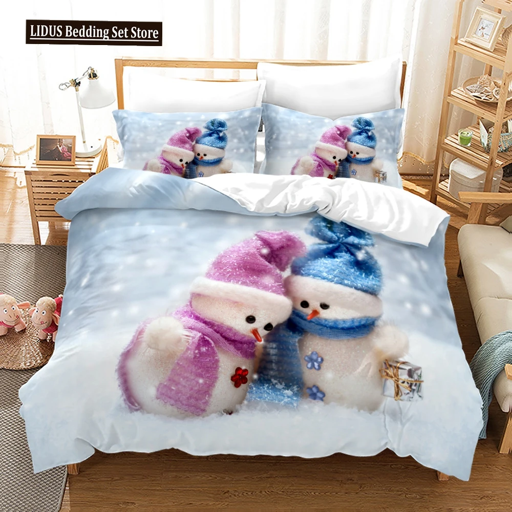 

Christmas Duvet Cover Set Snow Cookie Merry Christmas Festival Comforter Cover King Queen Size For Kids Polyester Bedding Set