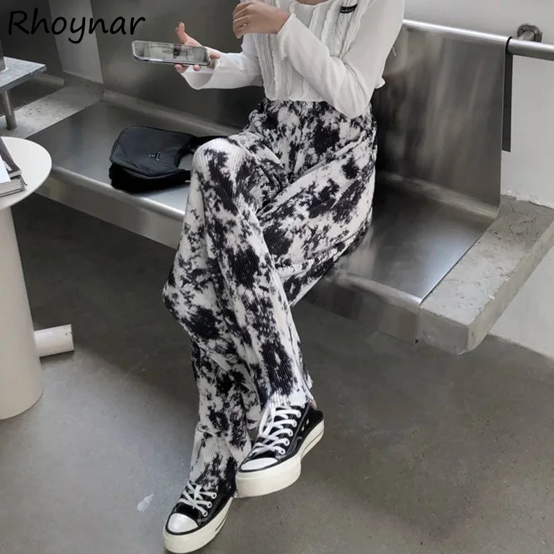 6 สีแฟชั่นกางเกงขากว้างผู้หญิงจีบ Mopping All-Match S-3XL Chic High เอว Harajuku กางเกงหญิง INS สาวยอดนิยม