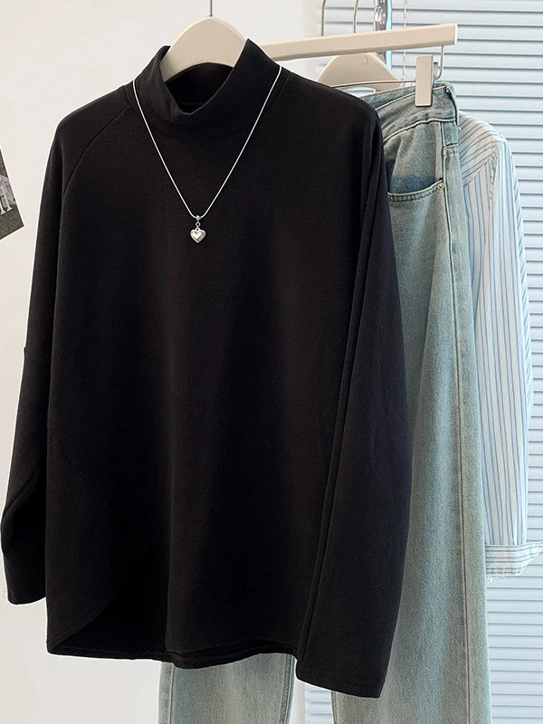 Cseta de Cuello Alto ueso, Estilo Coreano, Otoño Invierno, Nueva Moda, Cseta Interior Irregular para Mujer