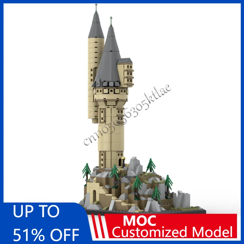 

855 шт. MOC, креативный городской вид на улицу, модульный замок совы, модель архитектуры, строительный блок, сделай сам, детская сборка, кирпичи, игрушки, подарки