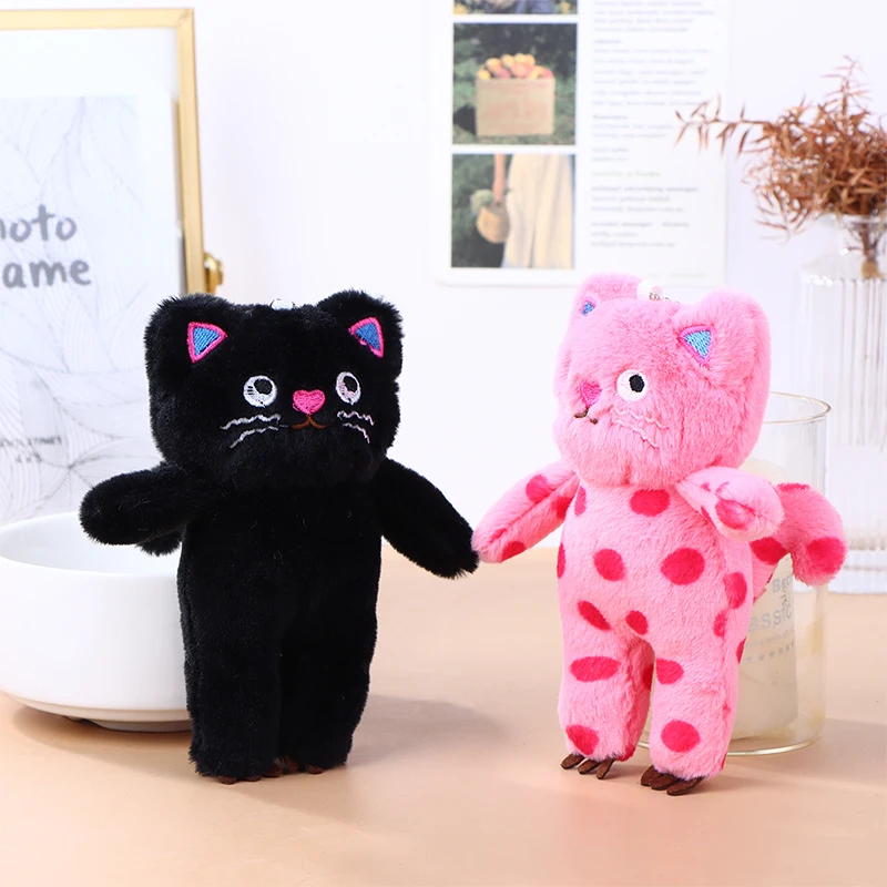 

Cute Cat Keychain Plush Doll Toys Pendant Cartoon Little Black Cat Kitten Keyring Pendant Backpack Charms Bag Decor Child Gifts