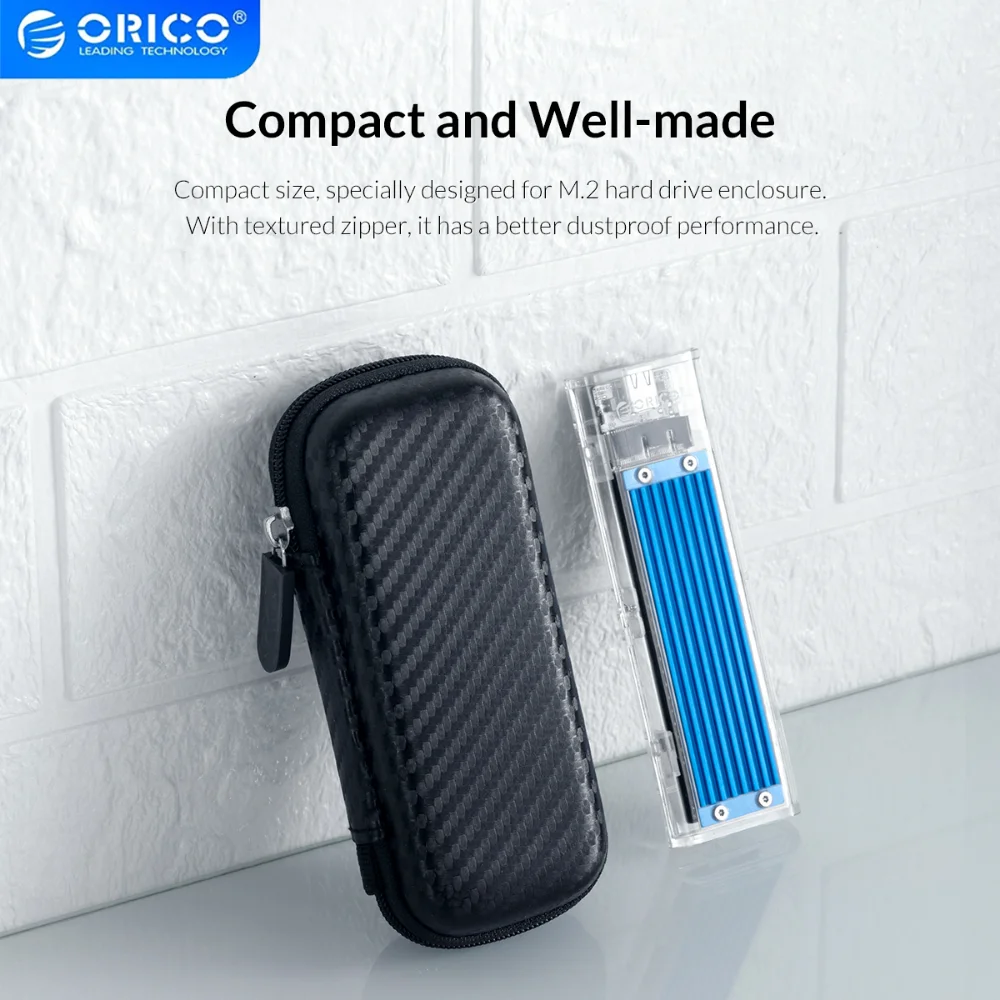 ORICO Eva Zipper Bag Mobile Phone Charger Protection Bag Hard Disk for External M.2 Hard Drive/Earphone/Data Line HDD Case Black 