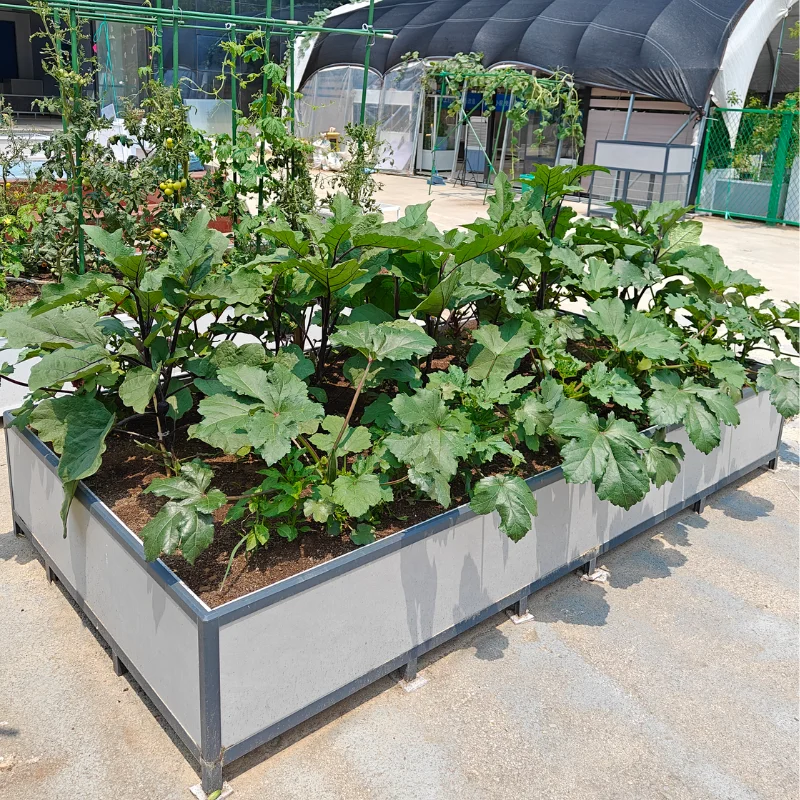 Tile flower box aluminum alloy frame bracket rectangular large outdoor top floor flower pot vegetable pool aluminum alloy vegeta