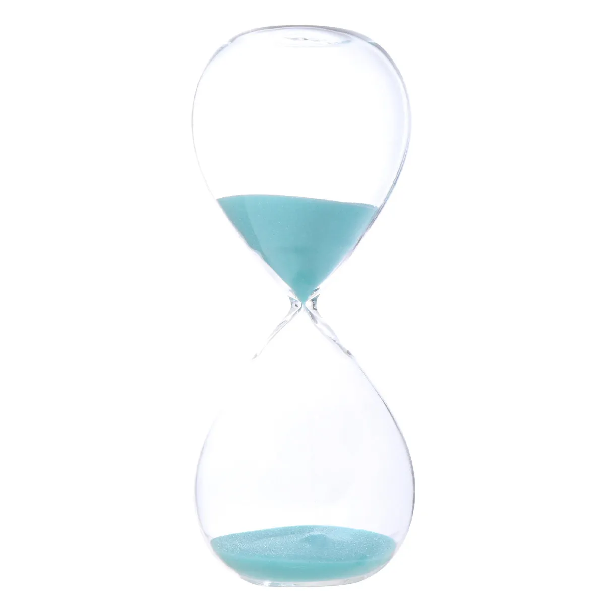 30 Minutes Hourglass Sand Timer Transparent Glass Modern Sand Clock Creative Sky-Blue Stylish Timer for Focus Study Brushing
