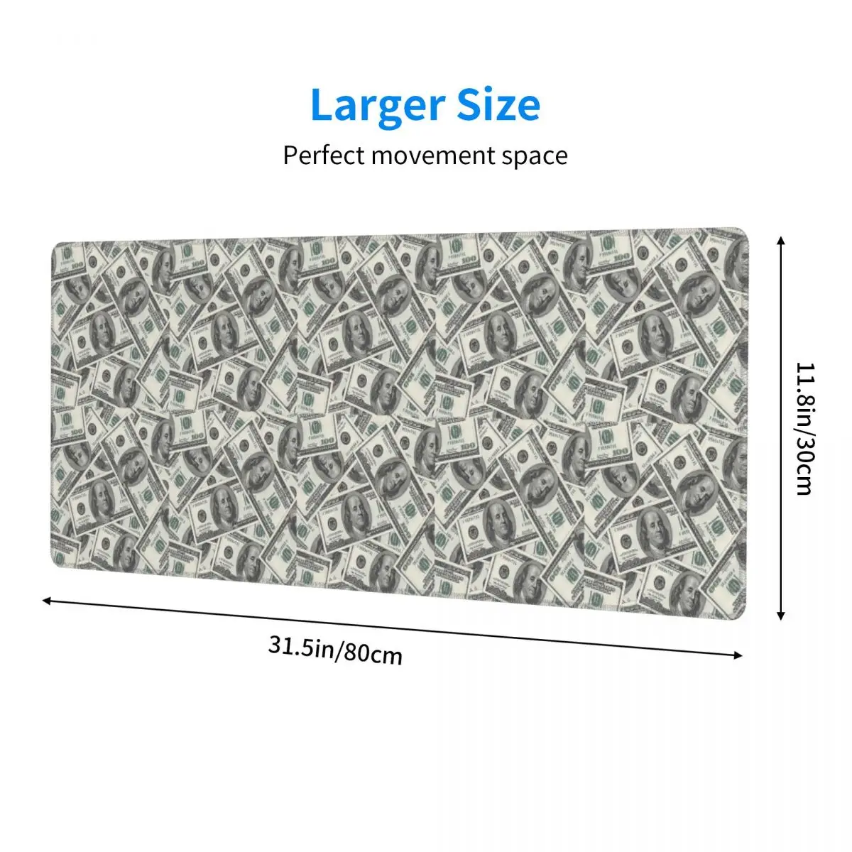 Large Mouse Pad Rich Money Novelty Dollars Gamer PC Laptop Mats Keyboard Carpet Computer Gaming Office Accessories Desk Mat