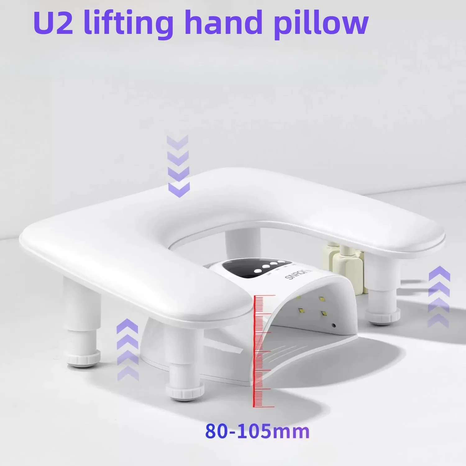 

U2 U-shaped Liftable Adjustable Nail Art Hand Pillow PU Leather Detachable Stand Tilt Design Hand Pillow Nail Pad Manicure Table