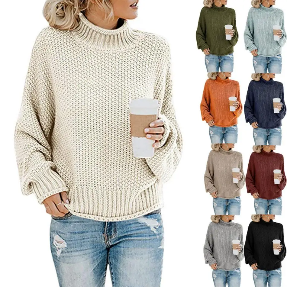 

Женский вязаный свитер больших размеров High Ne Long Sve Color Crew Ne Pullover Autumn Faion Женский трикотаж премиум-класса