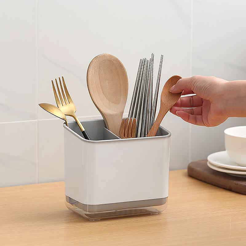 Organization Chopsticks Tube Bucket Drainer Tableware Storage Holder Cutlery Shelf Kitchen Organizer Rack Chopstick Drain Box