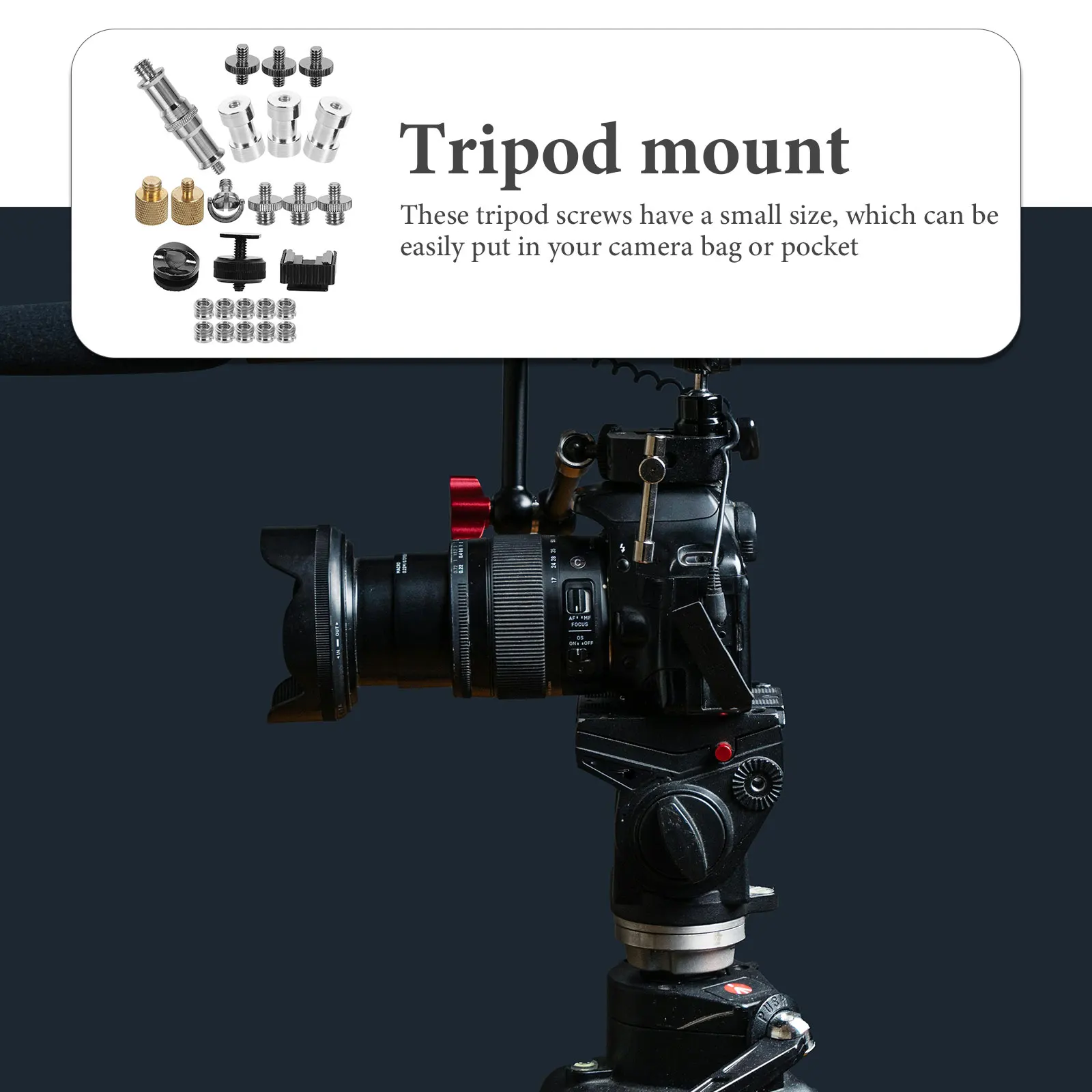 

1 set Camera Set Screw /4 to 3/8 Tripod Mount Screw Lightweight Aluminum Alloy Practical Replacement