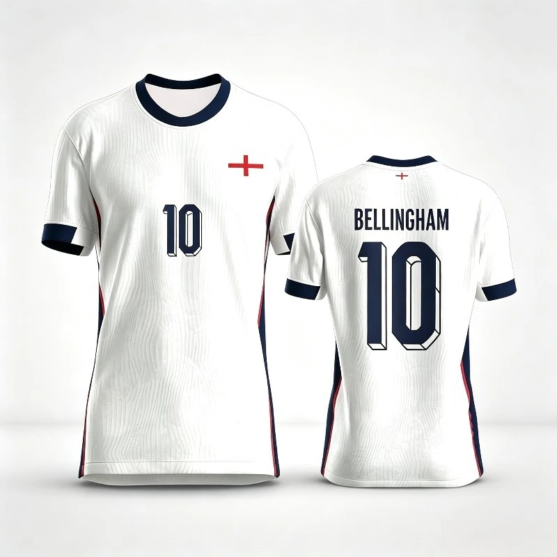 England‑Inspired Fan Concept Football Jersey No.10 No.9 3D Print Quick‑Dry Unisex Outdoor Sports Commemorative Short Sleeve Tee
