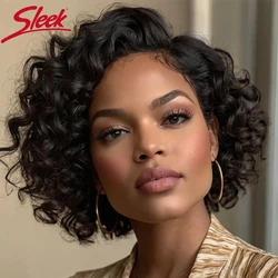 Perruque Lace Wig Body Wave brésilienne naturelle, cheveux courts, coupe pixie, 100% vrais cheveux de bébé, pour femmes