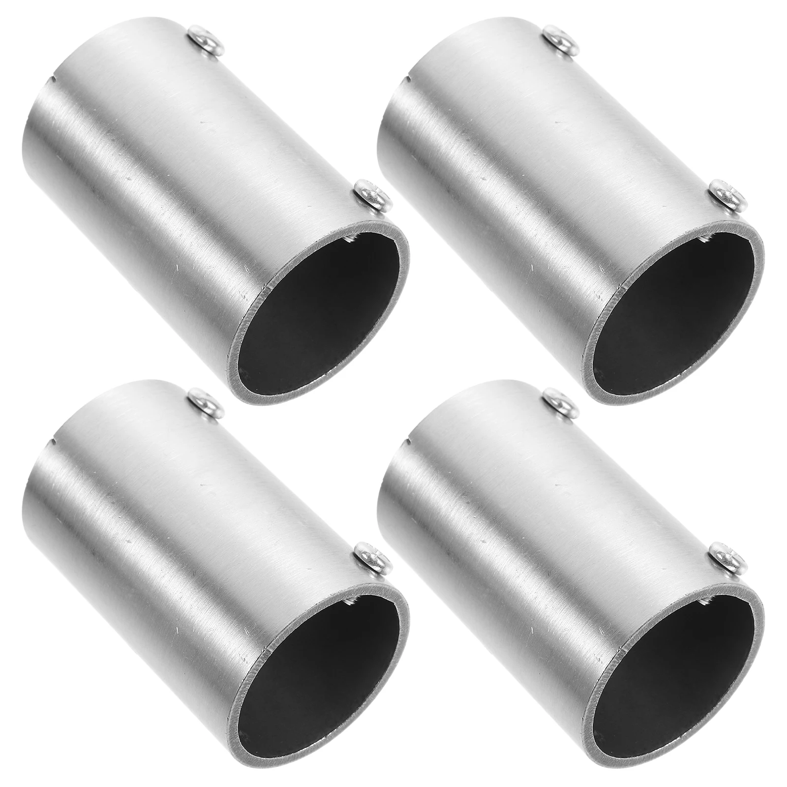 

4pcs Stainless Steel Round Pipe Hand Rail Tube Connector Straight Pipe Fitting Handrail Railing 2-Way Tube Connector Piping