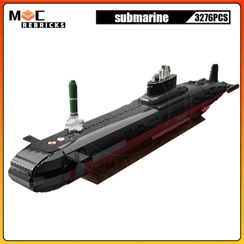 3276PCS High-tech Weapon Typhoon-class Submarine MOC Building Block Model Naval War Boats Bricks Toys Model Kid\'s DIY Gifts