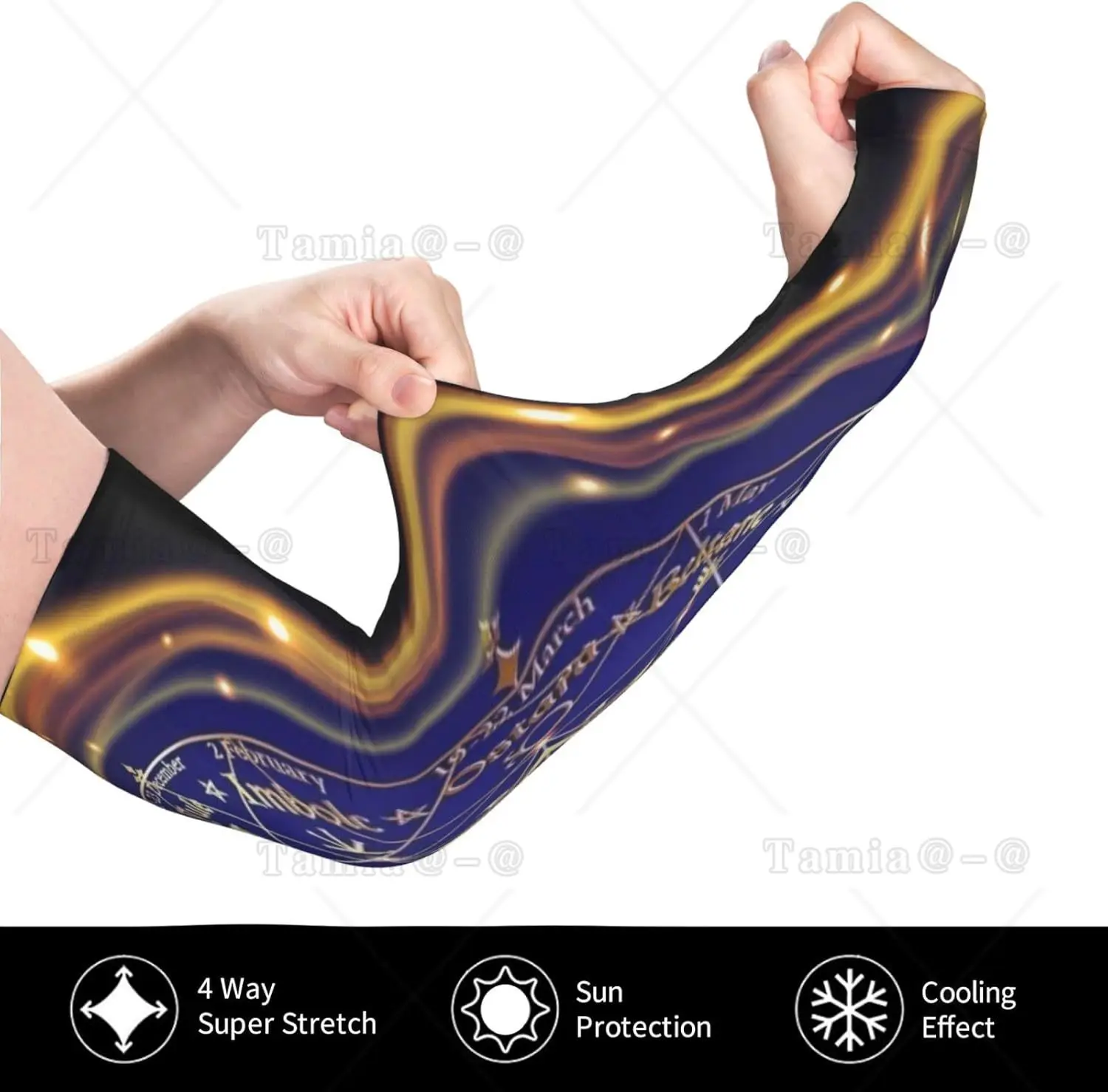 Constellation Zodiac Chart Astrology Wheel Arm Sleeves Uv Protection Sun Unisex Sport Ice Silk Sleeves