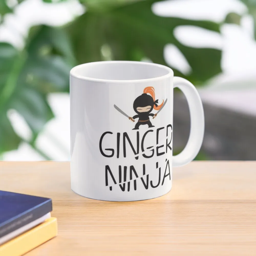 Taza de café Ninja de jengibre, tazas de cerveza, tazas de té, taza de café