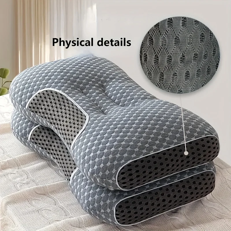 1pcs Ergonomic Cervical Pillow Relieves Neck Pain Orthopedic Support Breathable for Side and Back Sleepers Household Pillow