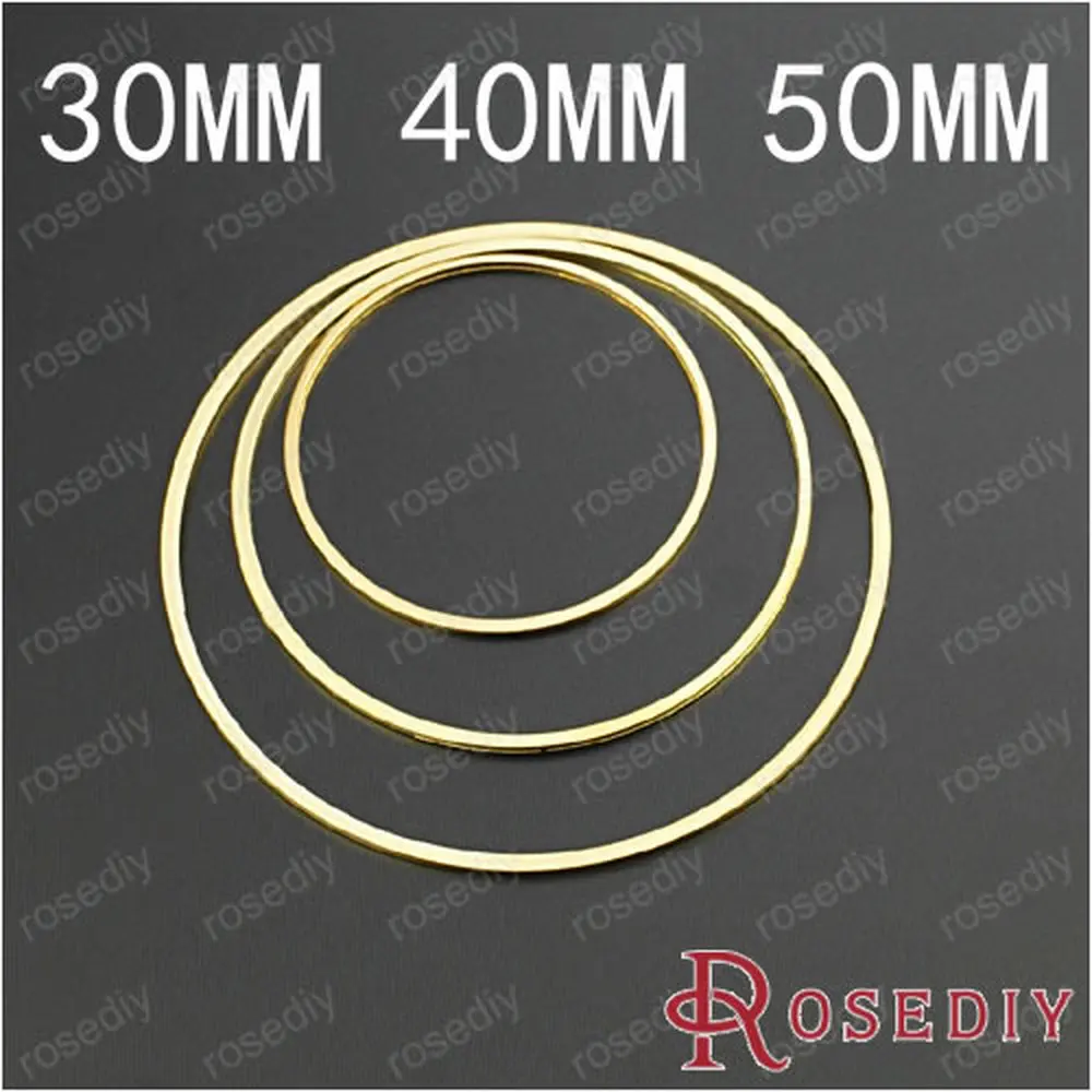 Wholesale  Gold color 10mm 14mm 25mm 30mm 40mm 50mm Round Copper Closed Ring Diy Jewelry Findings Accessories (JM6441)