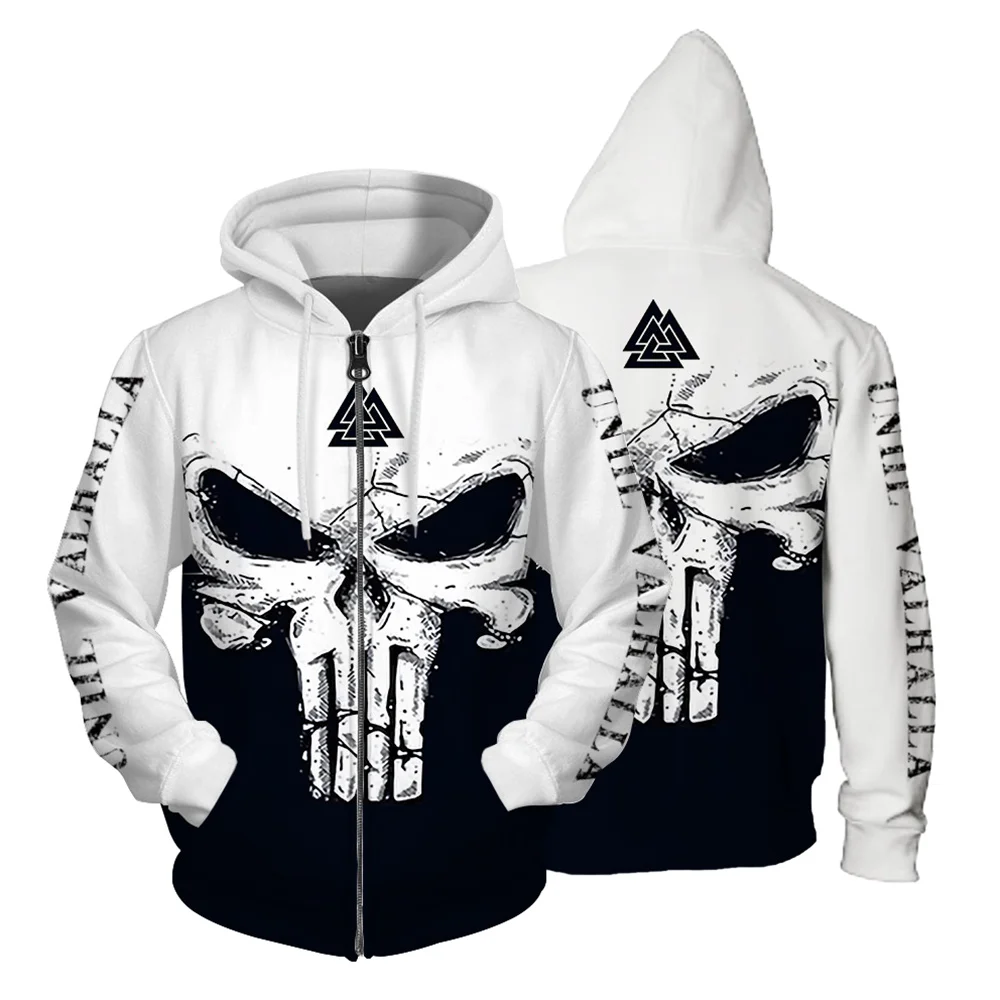 Autumn Sweatshirt New In Hoodies & Sweatshirts Comfortable Fashion Skull Print Keep Warm Clothing Man Hoodie Men's Clothing Tops