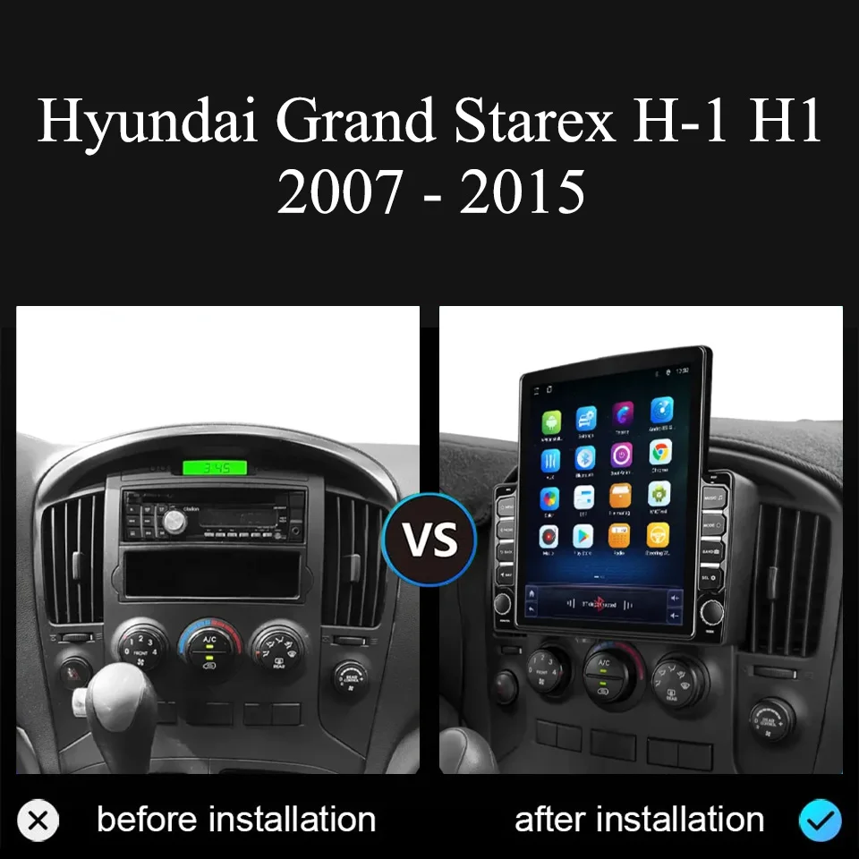 Carplay Auto Autoradio FM AM Audio stéréo vidéo musique système de divertissement GPS Navi moniteur pour Hyundai H1 Starex 2007-2015