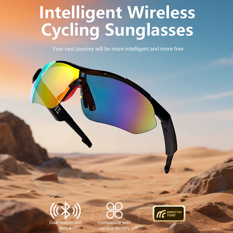 

New Men's Polarized Cycling Glasses Sports Sunglasses Smart Bluetooth Sunglasses UV400 Sunglasses Outdoor Fishing Riding Eyewear