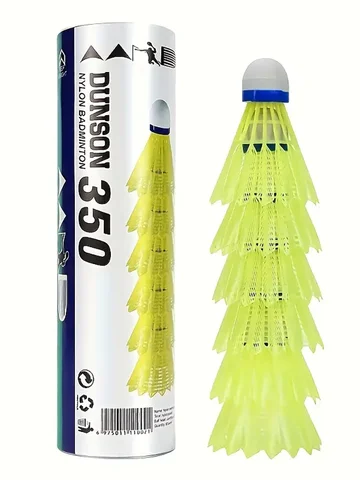 야외 대회용 내구성 셔틀콕 휴대용 나일론 배드민턴 공, 노란색 및 흰색 배드민턴 학교 훈련 공, 6 개