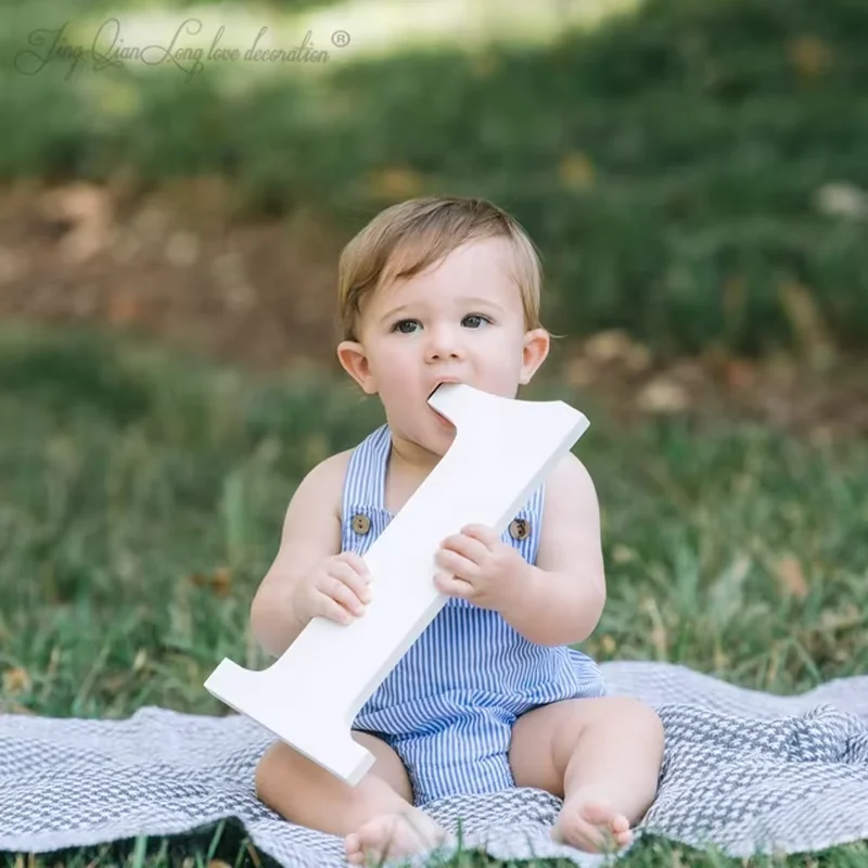 Custom Photo Prop for First Birthday Photo Shoot for Babies and Kids Wooden Number Sign