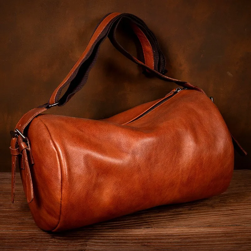 

Business commuting first-layer cowhide single-shoulder bag, short-haul travel bag, men's genuine leather luggage bag, casual