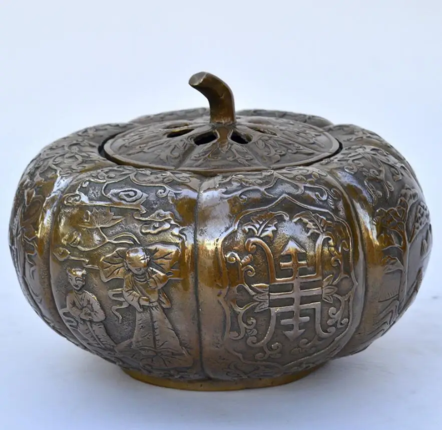 

Creative home decoration bronze gold pumpkin incense burner ornaments