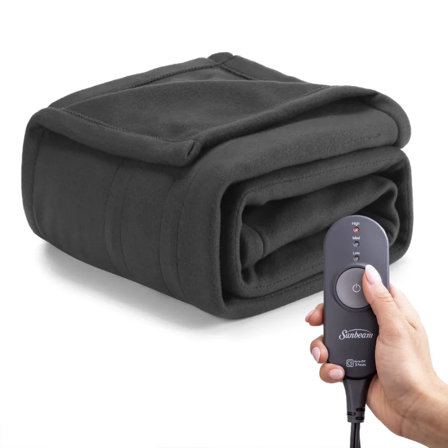 

Серый фланелевой флисовый бросок с электрическим подогревом для уютного отдыха в доме или в офисе 50 x 60 3, регулируемые настройки нагрева для F